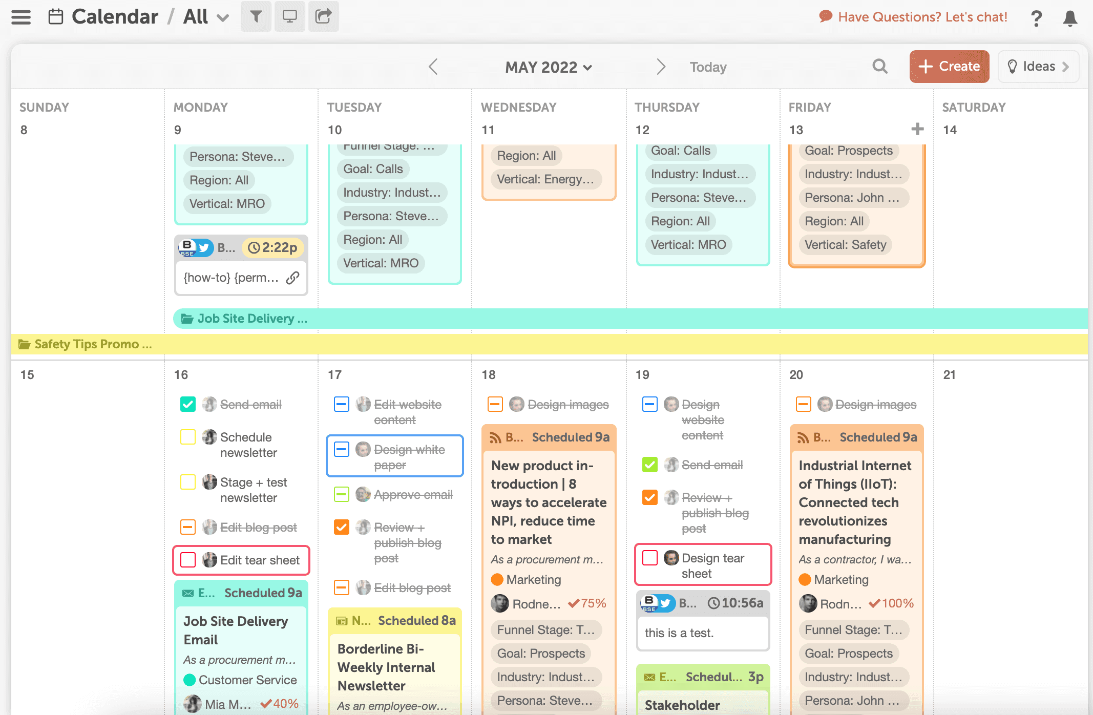 calendario de contenidos